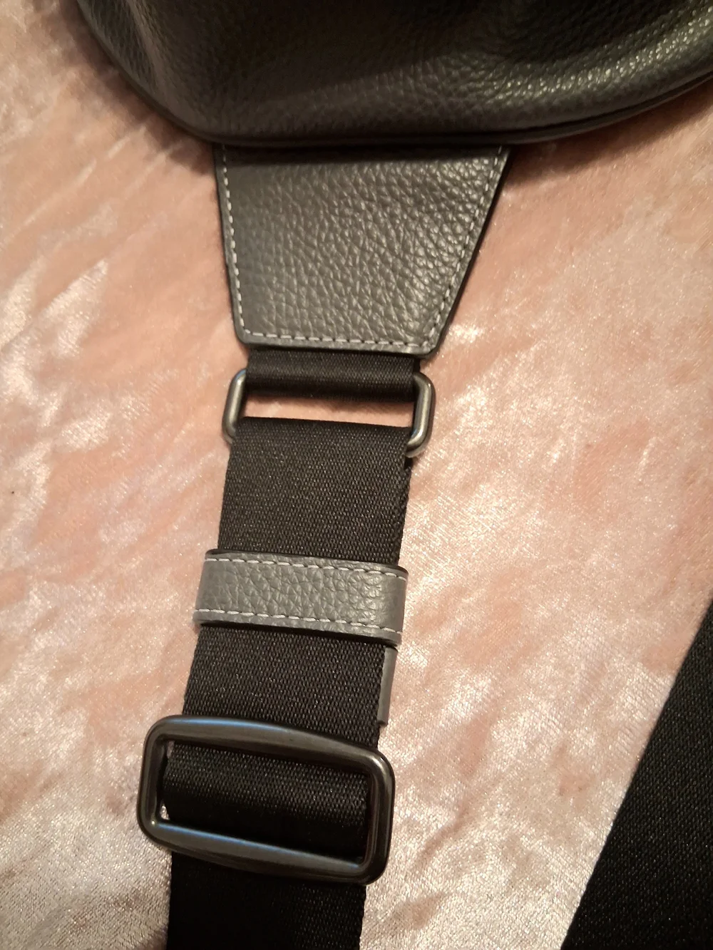 Coach Men's Gray Leather Sling Bag